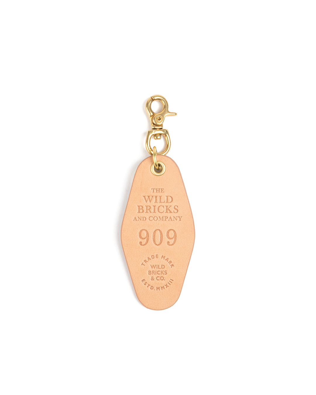 909 LEATHER KEY RING (beige)