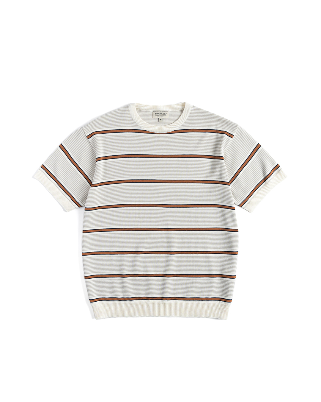 FN KNITTED STRIPE T-SHIRT (brown)