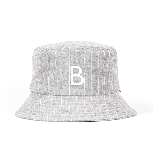 STRIPE BUCKET HAT (grey)