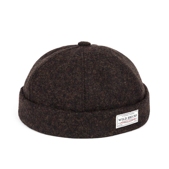 WOOL MELANGE BRIMLESS CAP (brown)