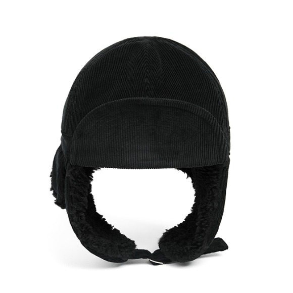 PL CORDUROY TRAPPER HAT (black)