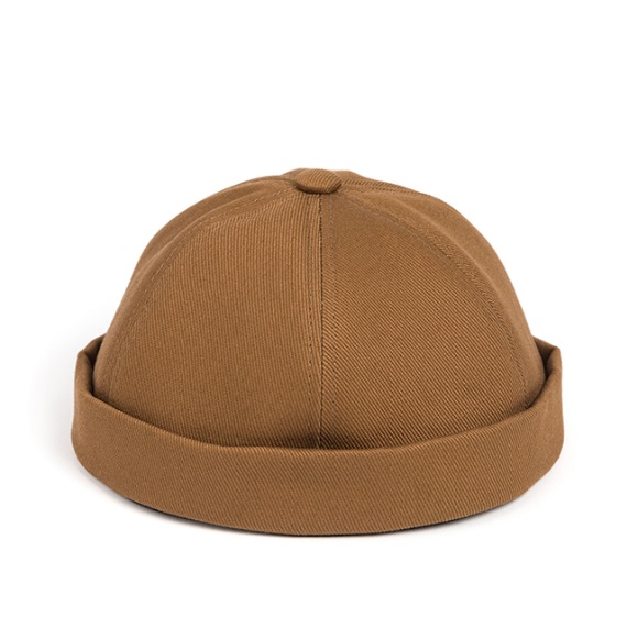 LB TWILL BRIMLESS CAP (brown)