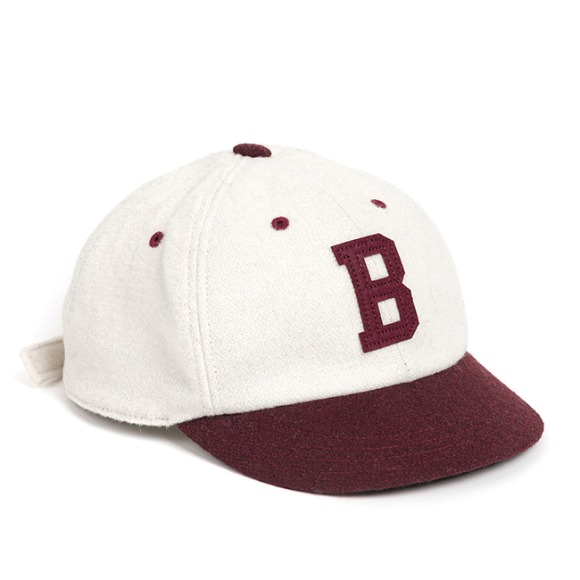 MELTON WOOL BASEBALL CAP (burgundy)