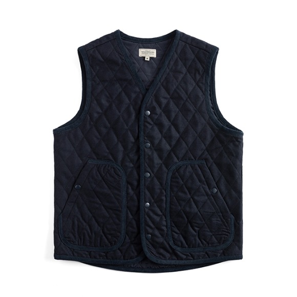 VN QUILTED WOOL VEST (navy)